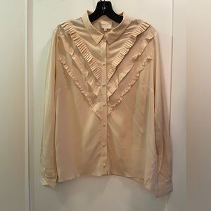 Sezane light pink button down shirt